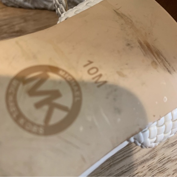 MICHAEL KORS Cream Braided Leather Ankle Strap Sandals - Picture 6 of 6